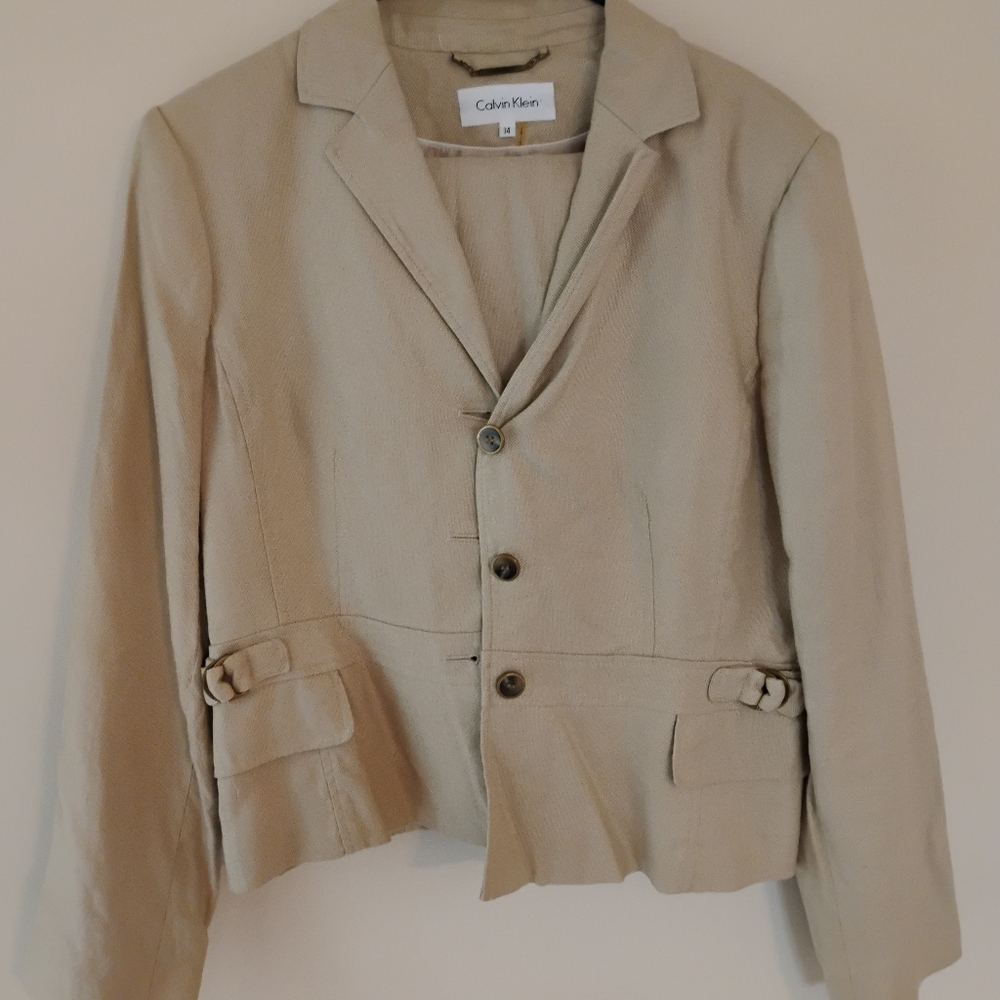 Calvin Klein Tan Blazer and Skirt